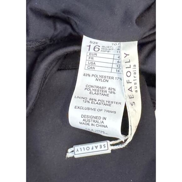 Seafolly Active Piped One-Piece Swimsuit Size US/12 - Picture 6 of 8